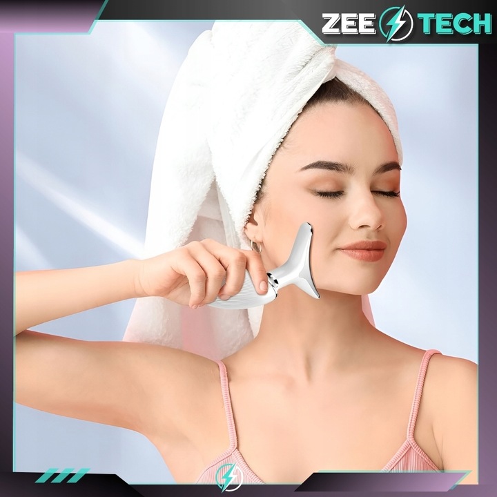 MASAŻER LIFTINGUJĄCY DO TWARZY SZYI SONICZNY DO UJĘDRNIANIA WIBRACYJNY EMS