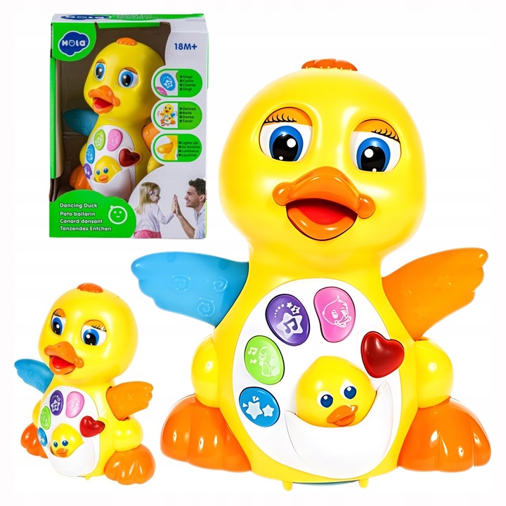 INTERAKTYWNA KACZUSZKA KACZKA GRA JEŹDZI MACHA SKRZYDEŁKAMI SERCE KWACZE