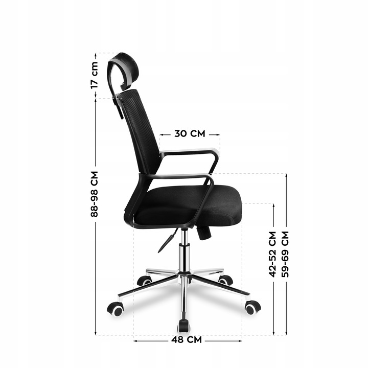 Fotel biurowy ergonomiczny MARK ADLER czarny obrotowy regulowany do