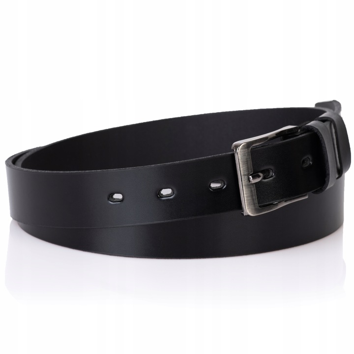SEPHER Pasek Męski Skórzany CZARNY garnitur spodni