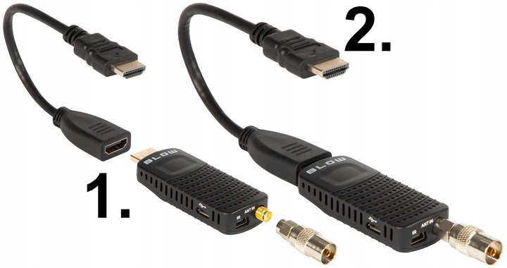 DEKODER DVB-T2 HEVC TV NAZIEMNEJ TUNER HD ANTENA WIFI PILOT BATERIE ZESTAW