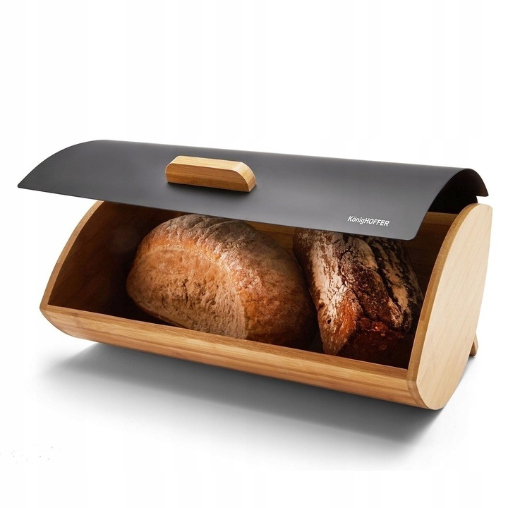 Zestaw CHLEBAK BAMBUSOWY + 3x Puszka KAWA HERBATA CZARNY Konighoffer Cosmic