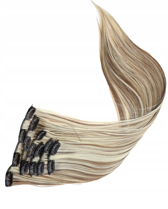 DOCZEPIANE WŁOSY Jak Naturalne Clip In Dopinki Proste Długie 6 Taśm 60cm