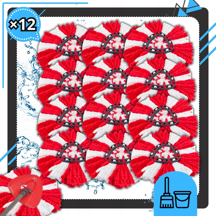 12x WKŁAD DO MOPA OBROTOWEGO MOP ZAMIENNIK VILEDA TURBO WKŁAD MEGA