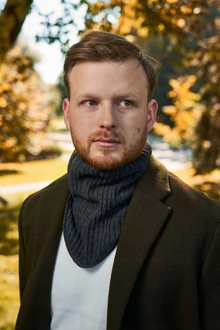 Ciepły KOMIN zimowy z polarem brødrene k1 c. szary 9911