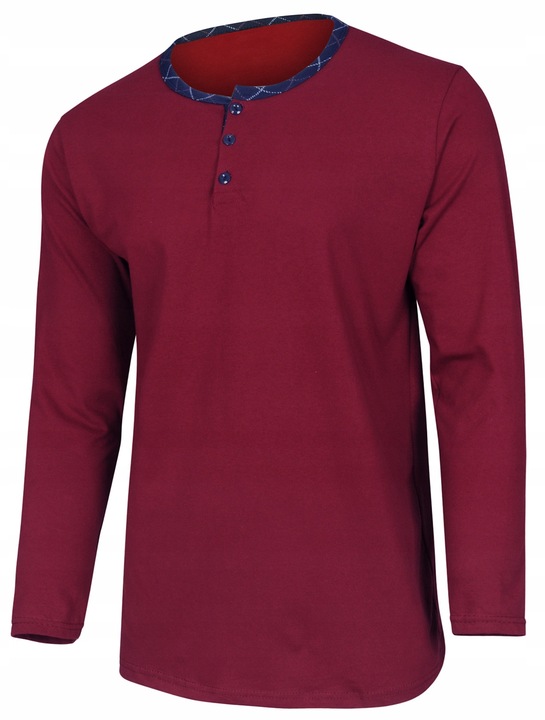 BAWEŁNIANA PIŻAMA MĘSKA DŁUGI RĘKAW KLASYCZNA KRATA