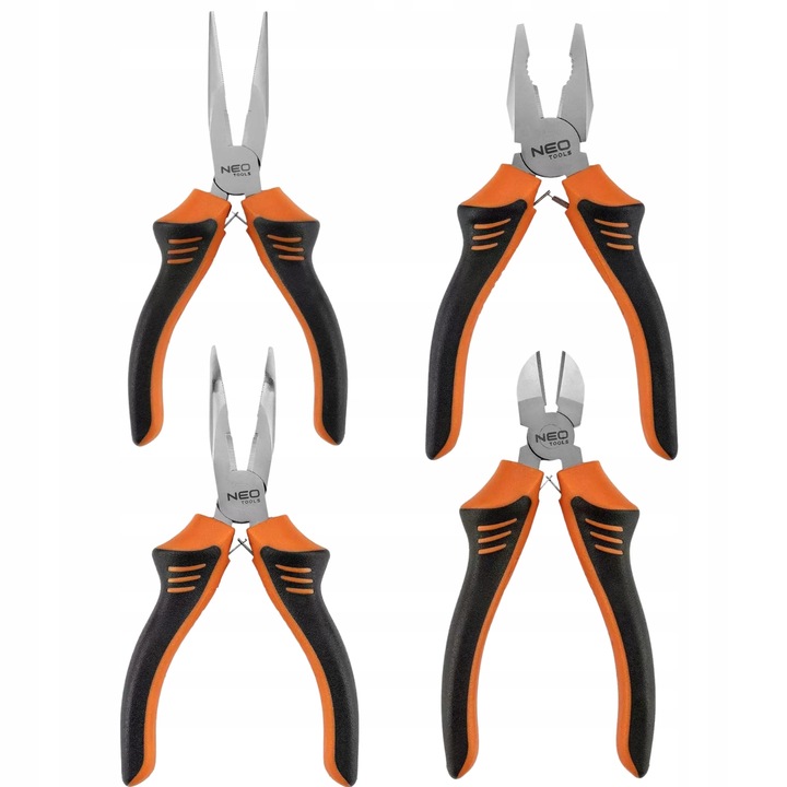 NEO TOOLS Zestaw Szczypiec 4 szt. Kombinerki Boczne Wydłużone 160mm