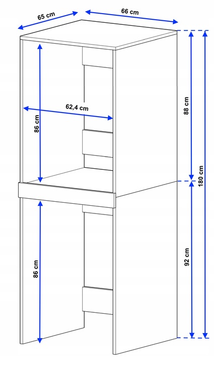 Szafka na pralkę suszarkę łazienki regał słupek pralka suszarka