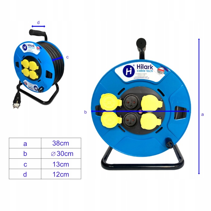 Przedłużacz na bębnie, H05VV-F OWY 3x2,5mm2 50m