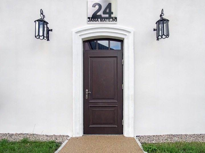 DUŻY NUMER DOMU TABLICZKA ADRESOWA Z NUMEREM DOMU 48x38cm ANTRACYT