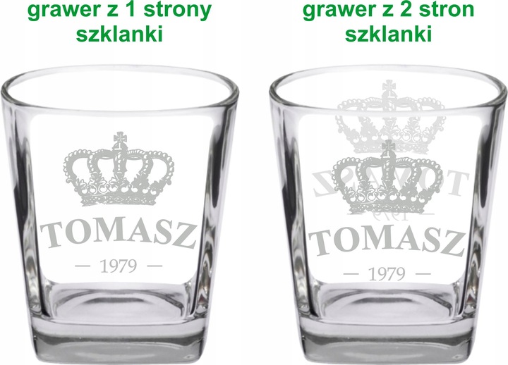 KARAFKA Z GRAWEREM 6 SZKLANEK Z GRAWEREM DO WHISKY W PUDEŁKU PREZENTOWYM