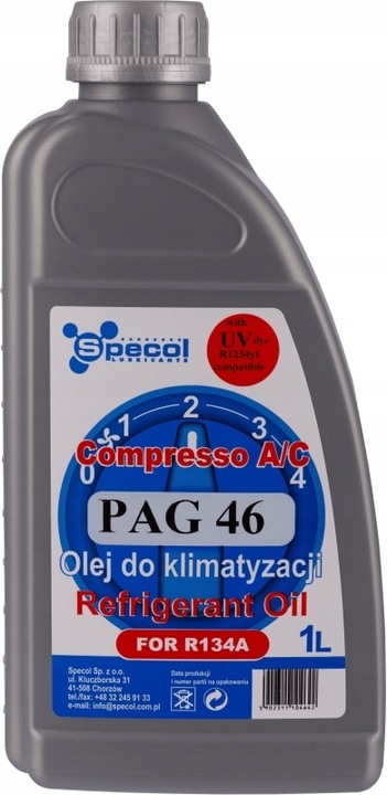 SPECOL OLEJ DO KLIMATYZACJI SPECOL COMPRESSO PAG 46 1L UV / R134A