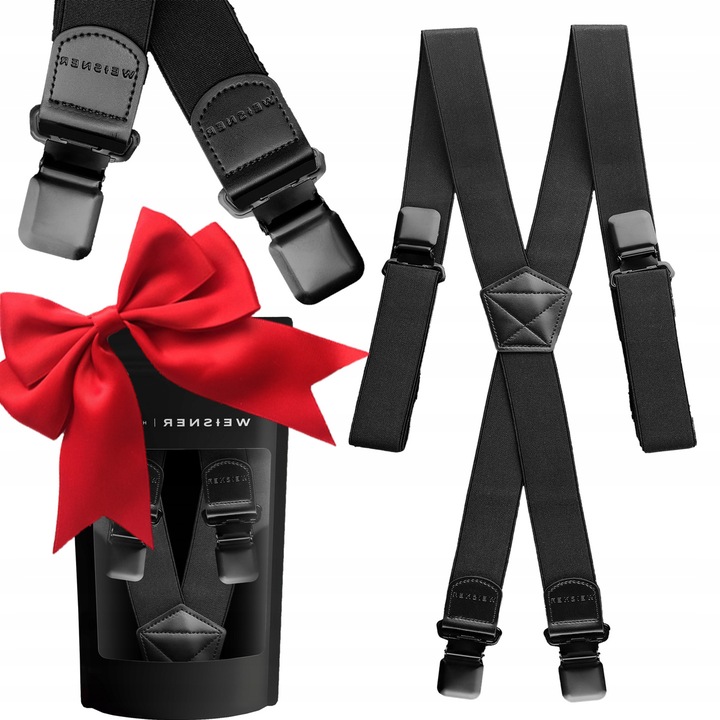 WEISNER X Black | ELEGANCKIE SZEROKIE SZELKI DO SPODNI GARNITURU NA