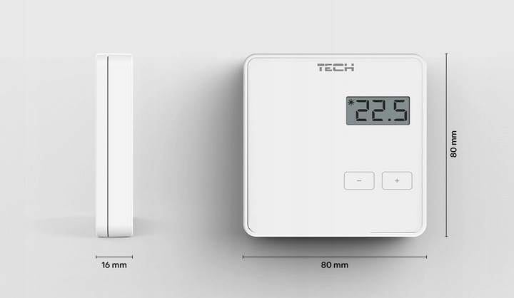 TECH STEROWNIKI R-8b bezprzewodowy regulator pokojowy do listwy BIAŁY