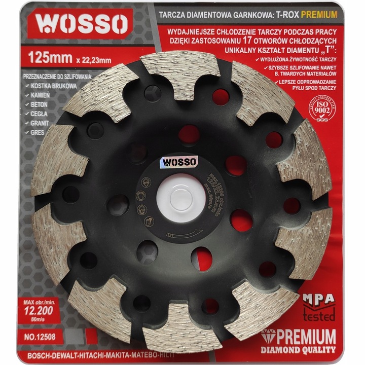 TARCZA Diamentowa Szlifierska 125 do TWARDEGO Betonu Kamienia T-ROX