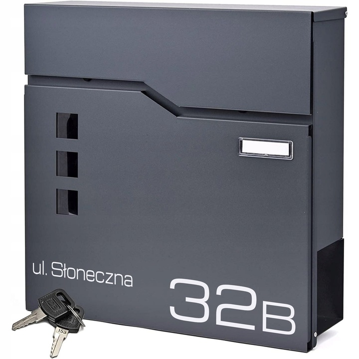 SKRZYNKA NA LISTY Z ADRESEM NUMEREM DOMU NAPISEM DRUK NADRUK UV