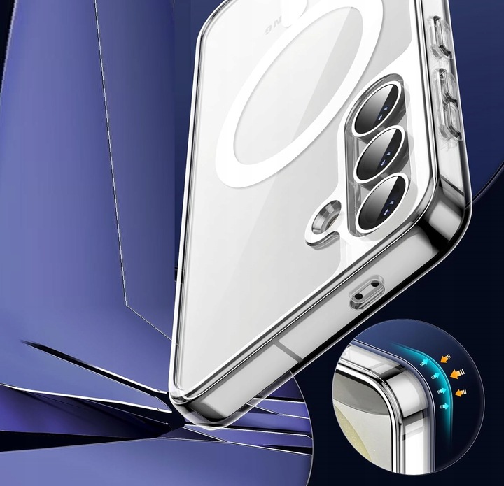 Etui Do SAMSUNG GALAXY S24 +Szkło 9H WZMACNIANE 360° do MAGSAFE CLEAR CASE