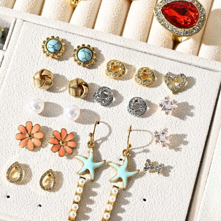 SZKATUŁKA NA BIŻUTERIE Z SZUFLADKAMI CZARNA ORGANIZER TRZY POZIOMY