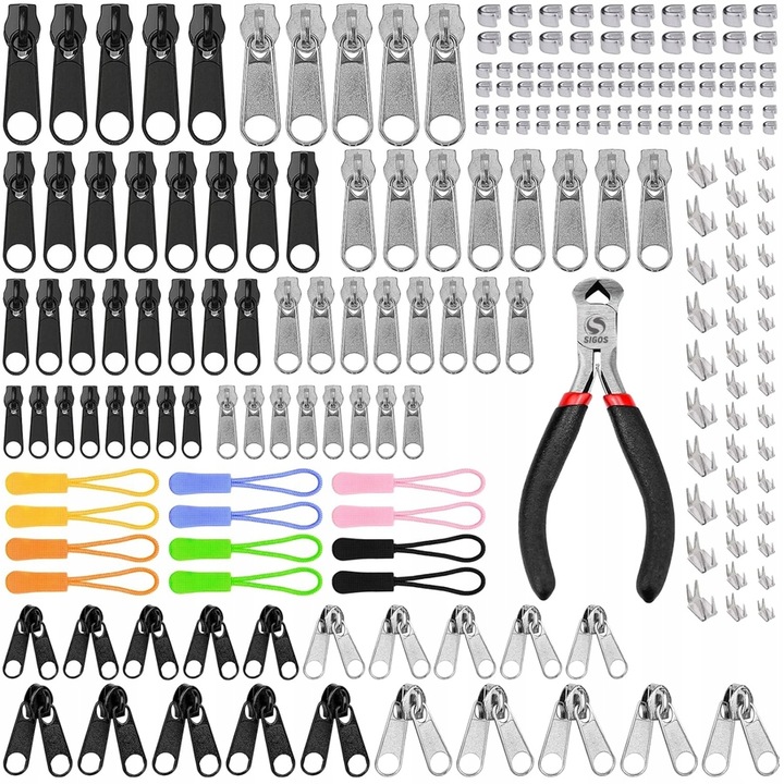 ZESTAW NAPRAWCZY SUWAKÓW DO NAPRAWY ZAMKÓW BŁYSKAWICZNYCH METALOWE 211 el.