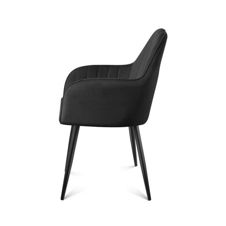 Krzesło welurowe tapicerowane MARK ADLER czarne do jadalni salonu loft