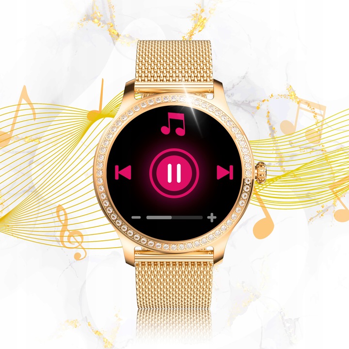 SMARTWATCH ZEGAREK DAMSKI MENU POLSKIE ROZMOWY SPORT SMART WATCH PULS PL