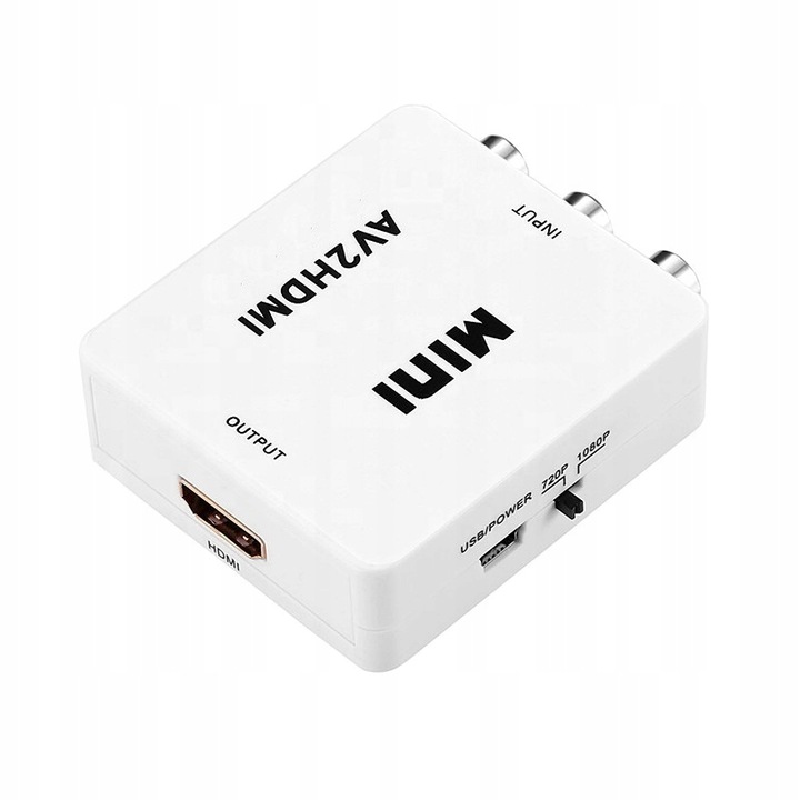 Adapter konwerter sygnału AV RCA CINCH do HDMI