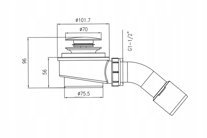 Syfon do brodzika klik klak z sitkiem - POLSKI