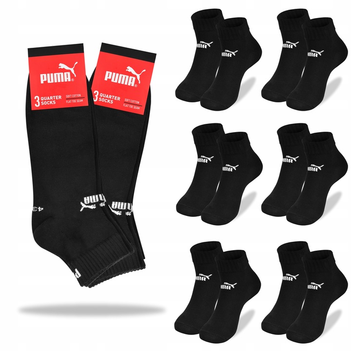 Puma Skarpety Męskie Zakostki Logo Bawełna 6 par Quarter C3 Rozmiar 43/46