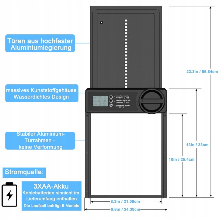 Automatyczne Drzwi Do Kurnika Z Timerem Blokada Przytrzaśnięcia Wodoodporne