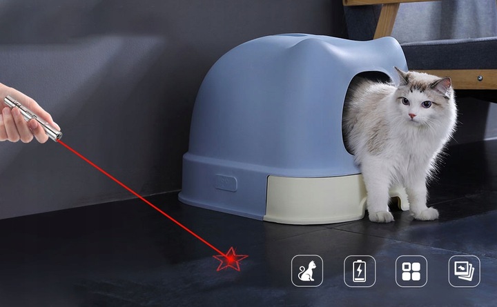 Wskaźnik laserowy dla kota USB 3w1 latarka UV