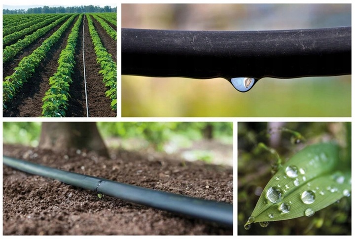 Linia kroplująca 16mm 100m z kompensacją 137 akcesoriów Wąż kropelkowy