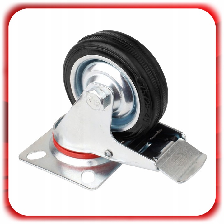 ZESTAW 4 SZT. JEZDNYCH KÓŁEK KÓŁKA 75MM OBROTOWE Z HAMULCEM Skrętne