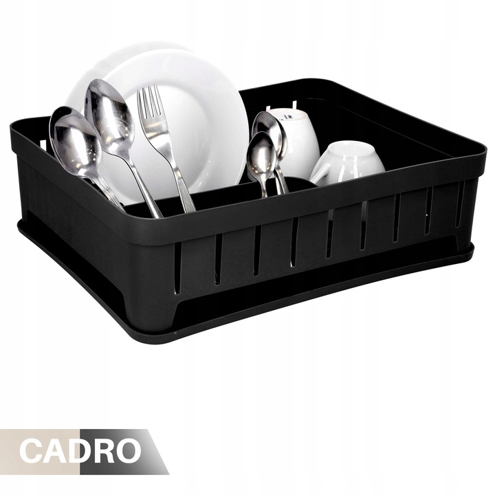 SUSZARKA DO NACZYŃ stojąca ociekacz naczynia talerze sztućce czarna