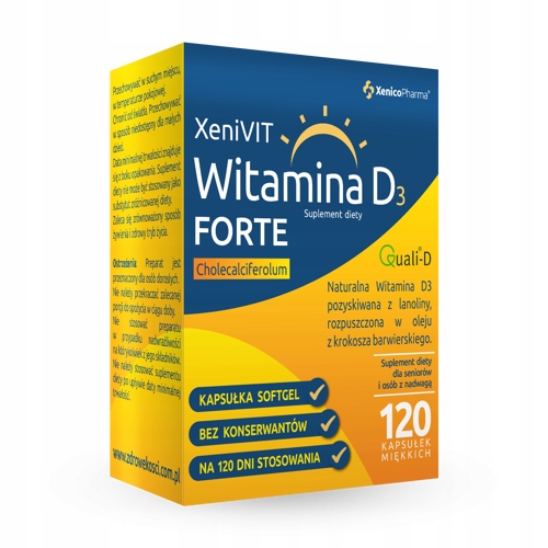 XENIVIT Witamina D3 Forte 4000 IU 120 kapsułek