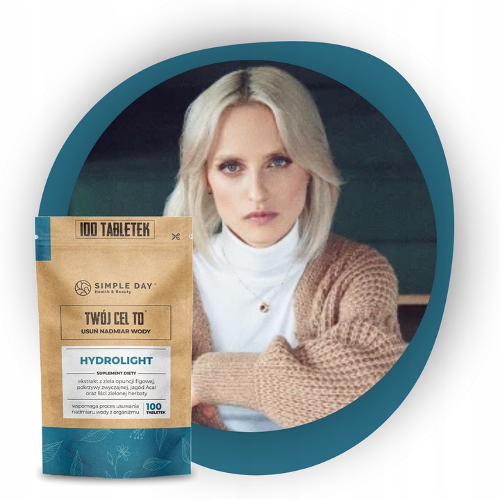 HYDROLIGHT - Pomaga Usuń Nadmiar Wody 100 tabletek na Pozbycie się Wody