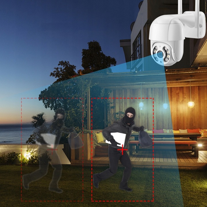 KAMERA WIFI IP SMART ZEWNĘTRZNA OBROTOWA FULL HD 4MP 2K ZOOM 4x DETEKCJA