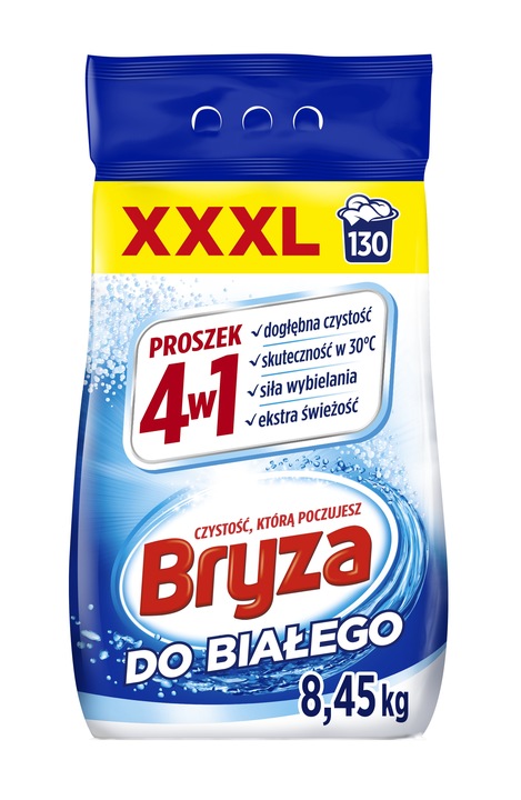 BRYZA 4W1 DO BIELI PROSZEK DO PRANIA 130PR 8,45KG