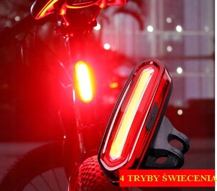 Tylna lampka latarka rowerowa czerwone światło LED AQY SPECTER USB TYP C