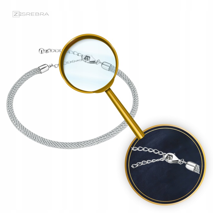 Bransoletka modułowa srebro 925 do CHARMS koralików zawieszek szara srebrna