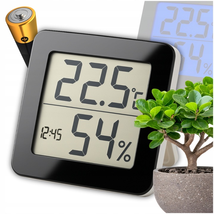 TERMOMETR I HIGROMETR POKOJOWY LED ELEKTRONICZNY WEWNĘTRZNY CYFROWY