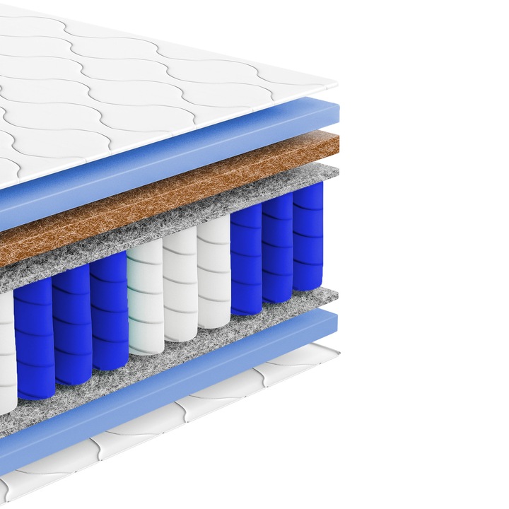 Materac kieszeniowy 160x200 Prestige Kokos Twardy 26cm z pokrowcem H4