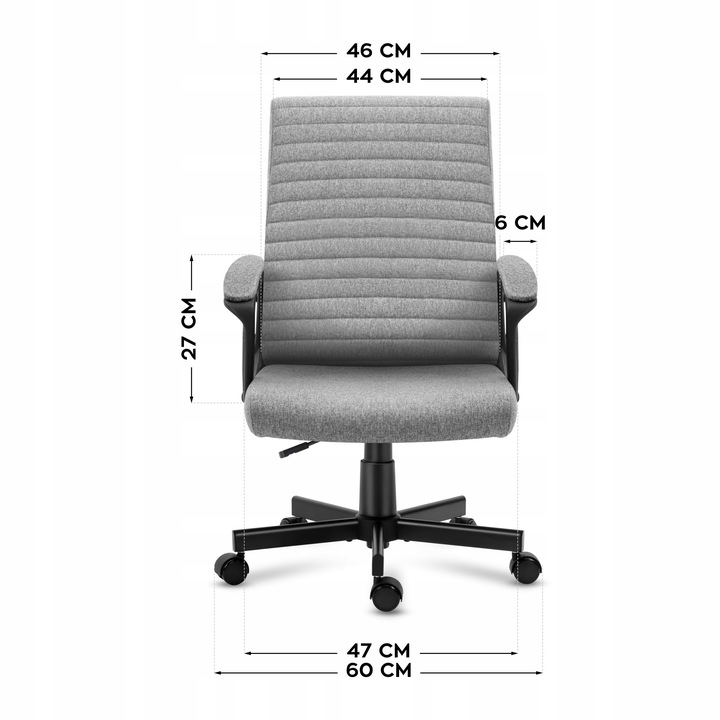Fotel biurowy ergonomiczny MARK ADLER szary obrotowy regulowany do