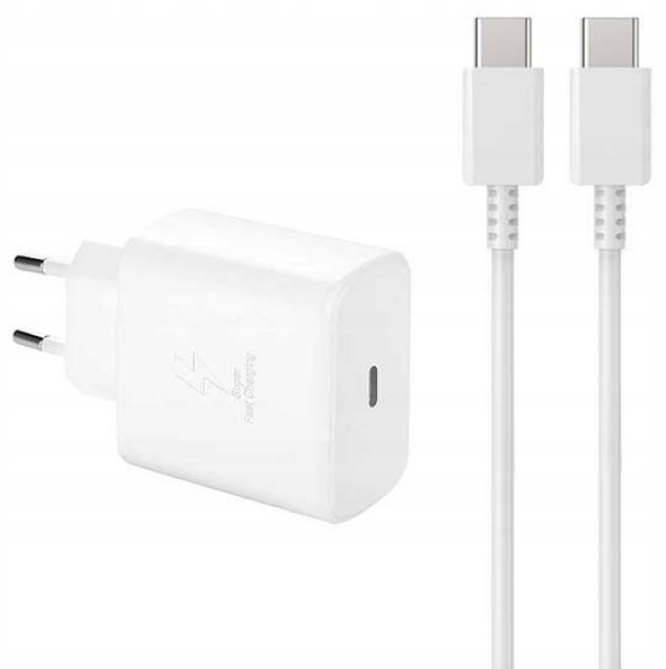 SZYBKA ŁADOWARKA DO TELEFONU SAMSUNG KOSTKA PD 45W + KABEL USB-C 2M
