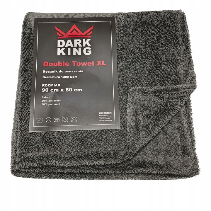 Ręcznik do osuszania auta samochodu Dark King Double Towel XL duży 1200gsm