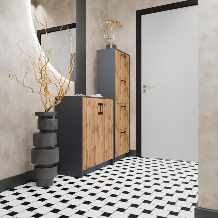 Komoda szafka 2D GRAFIT-WOTAN dwudrzwiowa regał antracyt ROB