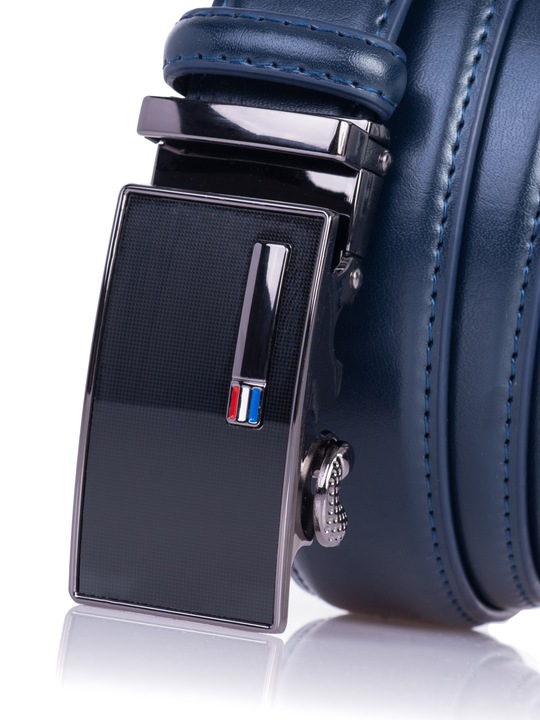 Pasek Męski do garnituru GRANATOWY Automat spodni