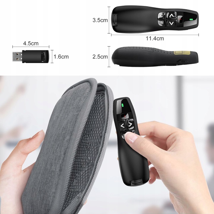 WSKAŹNIK PREZENTER LASEROWY PILOT BEZPRZEWODOWY DO PREZENTACJI LASER USB