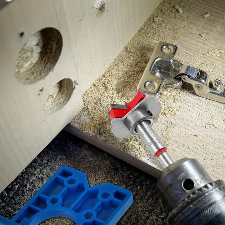 FREZ DO ZAWIASÓW PUSZKOWYCH 35mm SZABLON OTWORÓW ZESTAW DO WIERCENIA