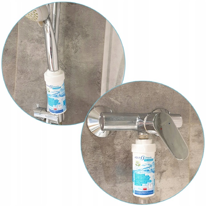 FILTR DO WODY PRYSZNICOWY POD PRYSZNIC USUWA CHLOR BPA FREE AQUA shock