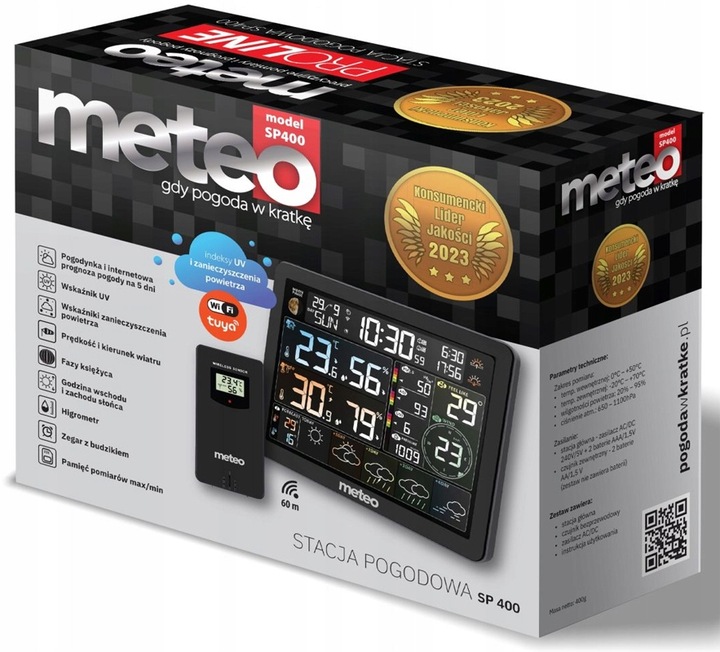 MULTI STACJA POGODOWY METEO SP400 WIFI +MIERNIK POWIETRZA HIGROMETR